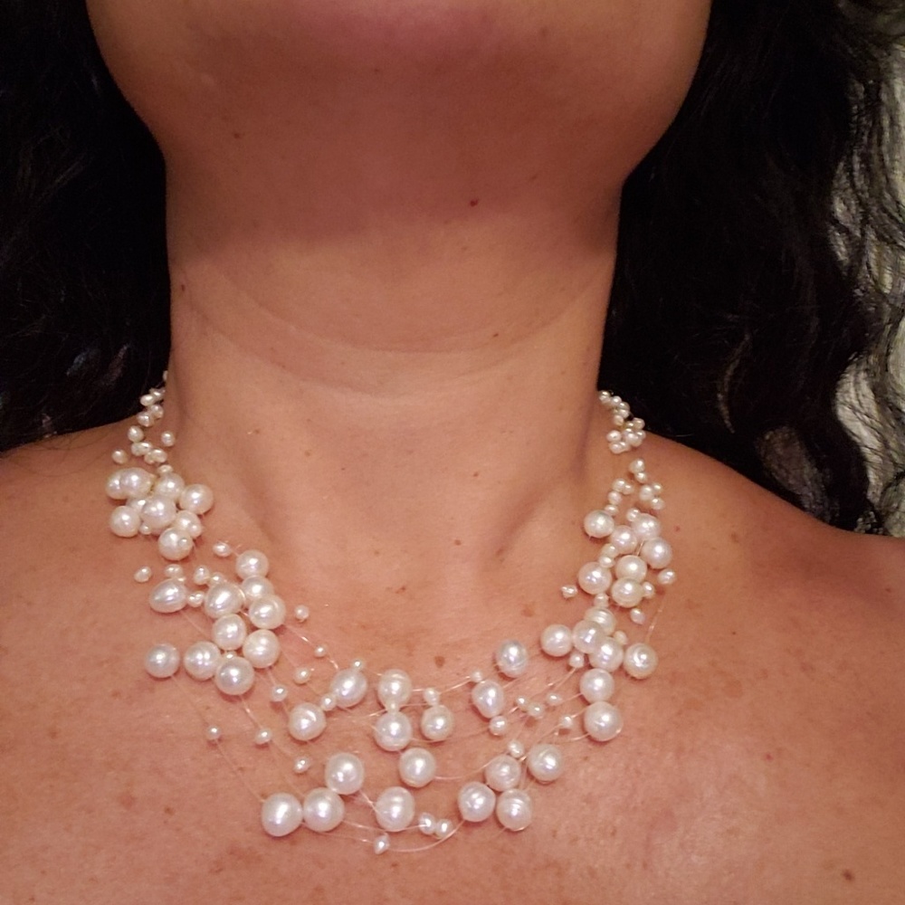 New Real Floating Pearl's with Sterling Silver. Price per necklace